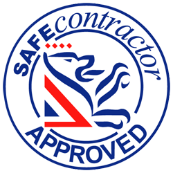 Safe Contractor Blue Red Logo
